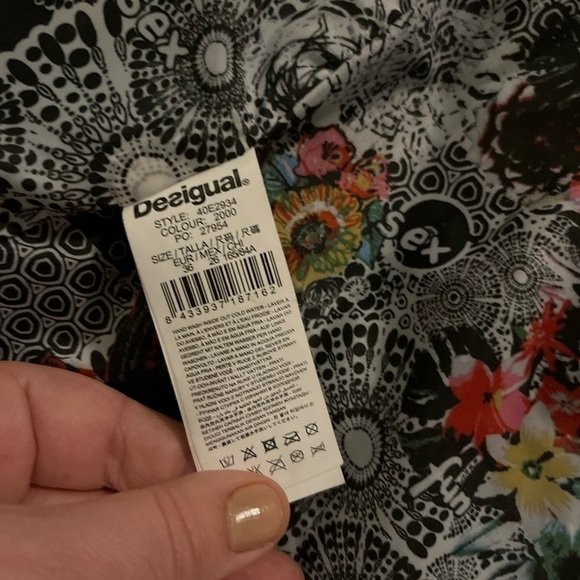 Desigual Black Suit Jacket Leather Sleeve Size 36 - Picture 10 of 12